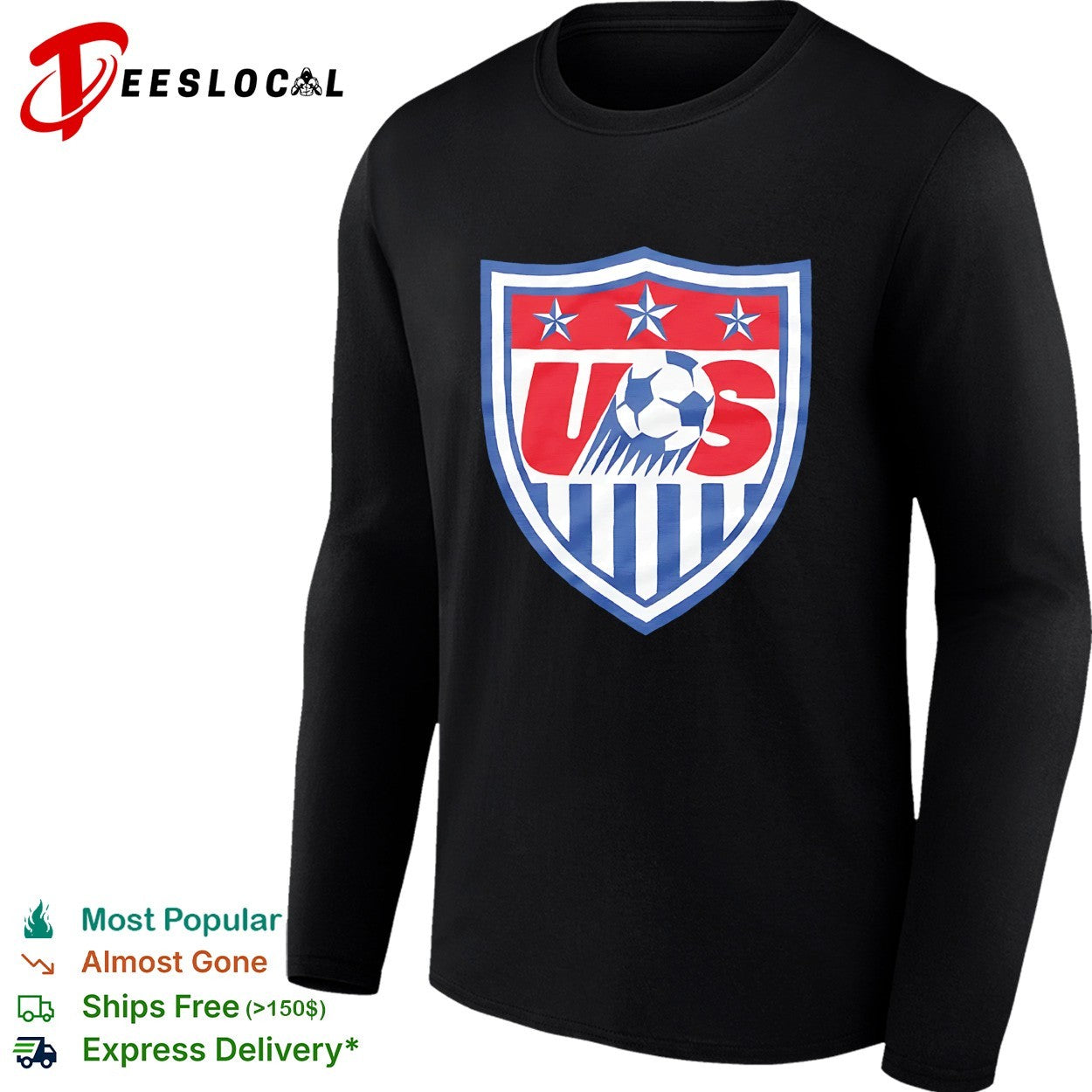 US Soccer shield crest three stars shirt
