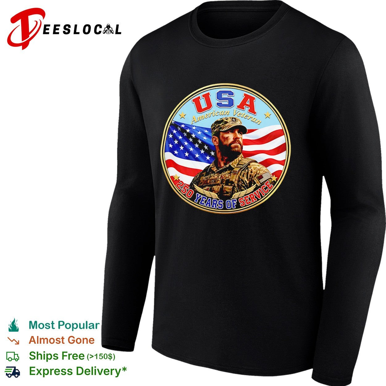 USA American Veteran 250 Years of Service United States Army Military Patriotic shirt