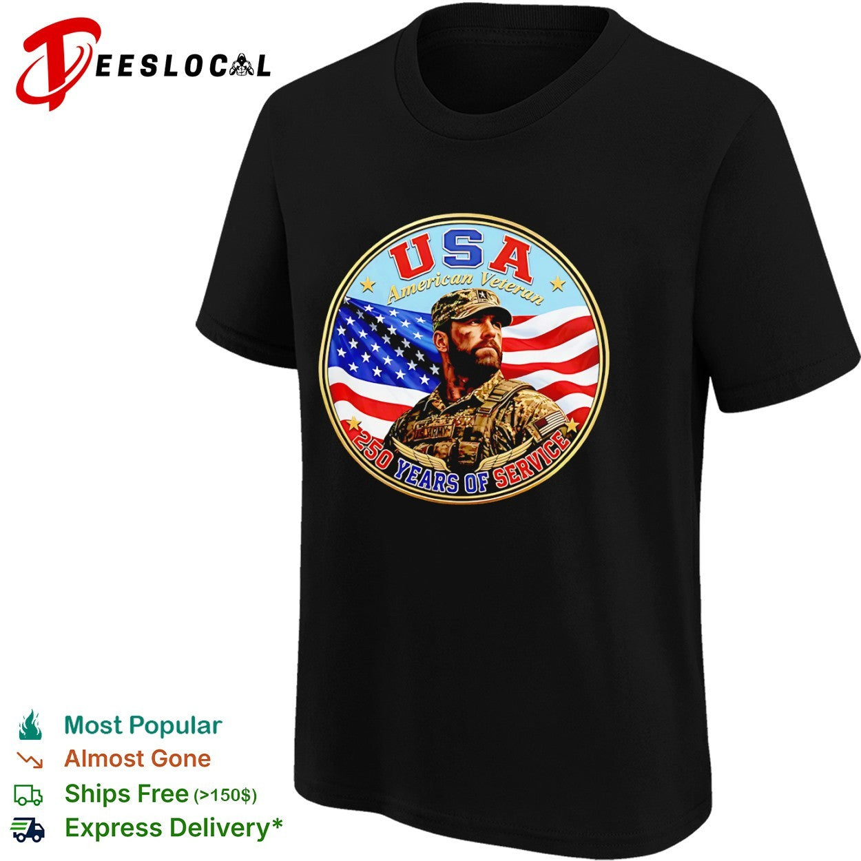 USA American Veteran 250 Years of Service United States Army Military Patriotic shirt