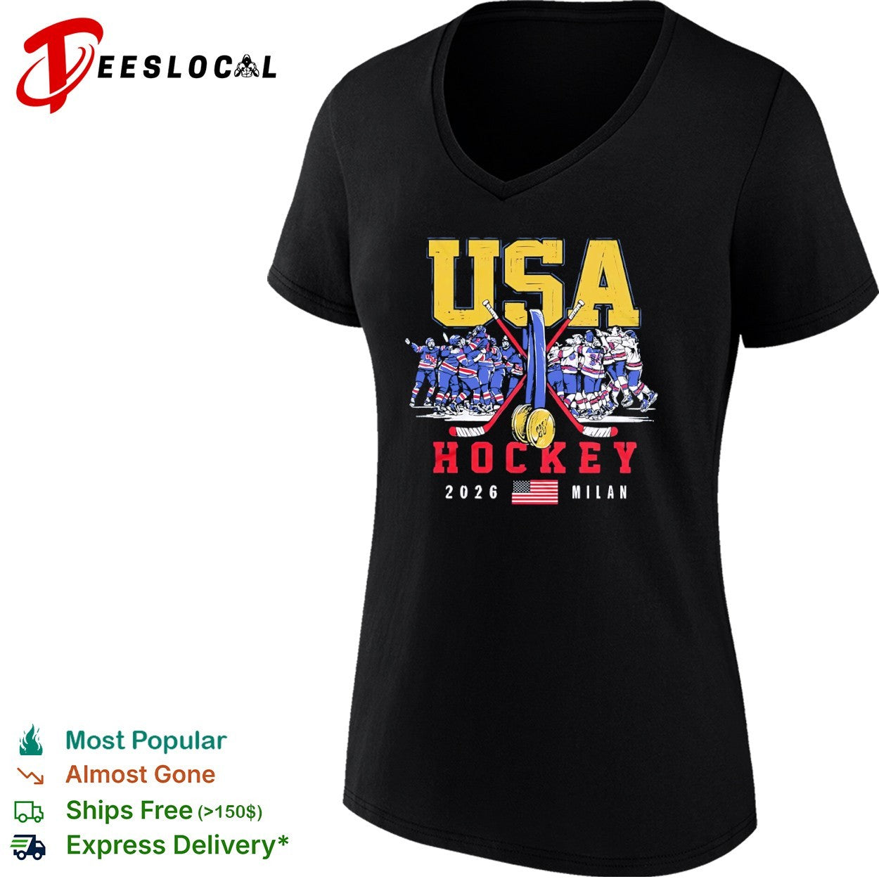 USA Hockey 2026 Milan Gold Medal Team Celebration shirt