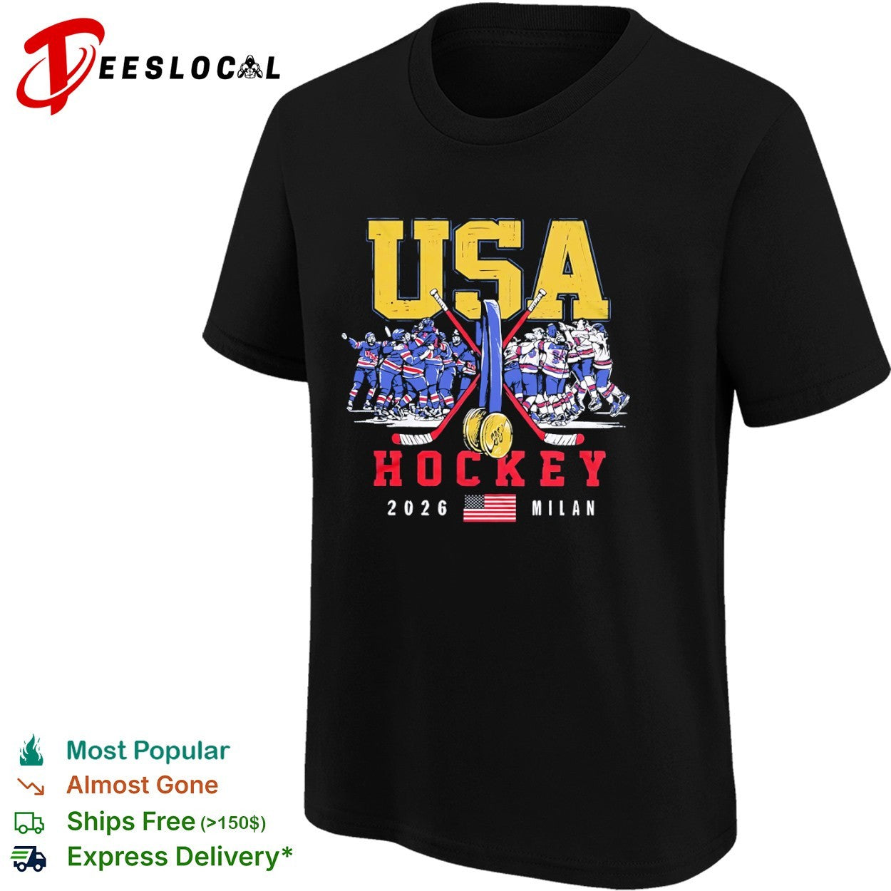USA Hockey 2026 Milan Gold Medal Team Celebration shirt