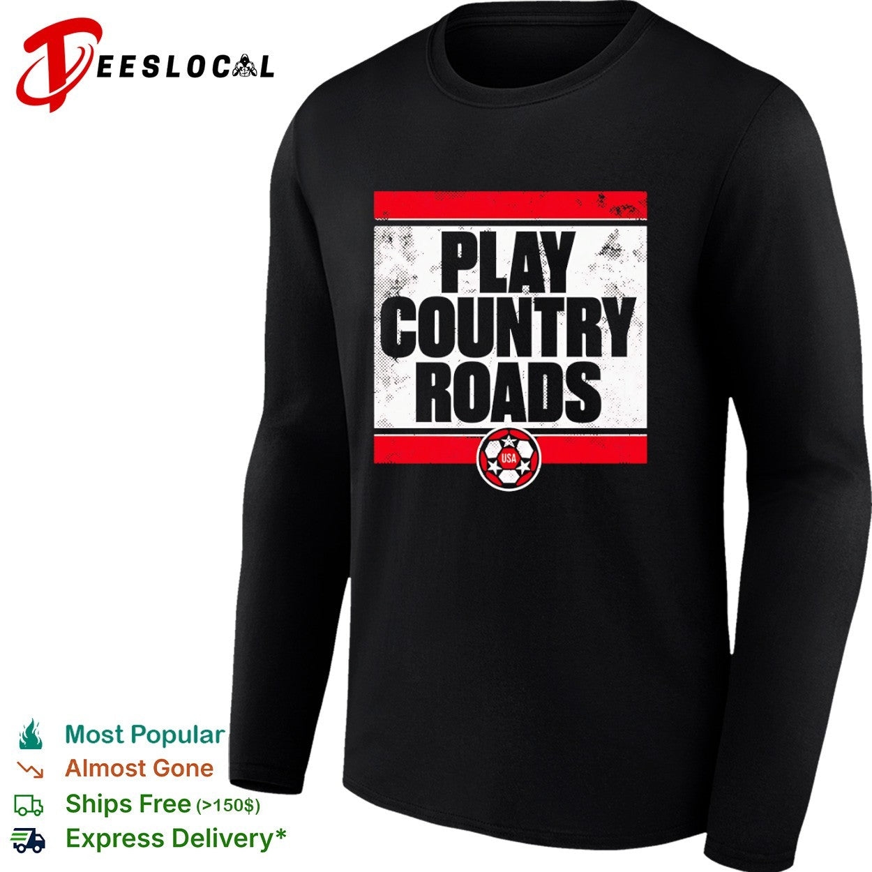 USA Soccer play country roads ball shirt
