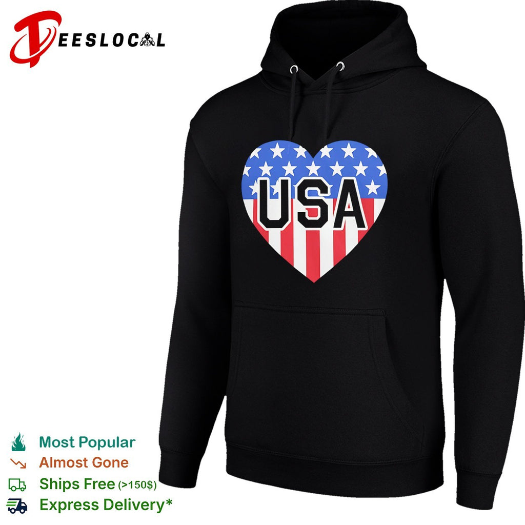 USA heart flag emblem Patriotic shirt