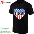USA heart flag emblem Patriotic shirt