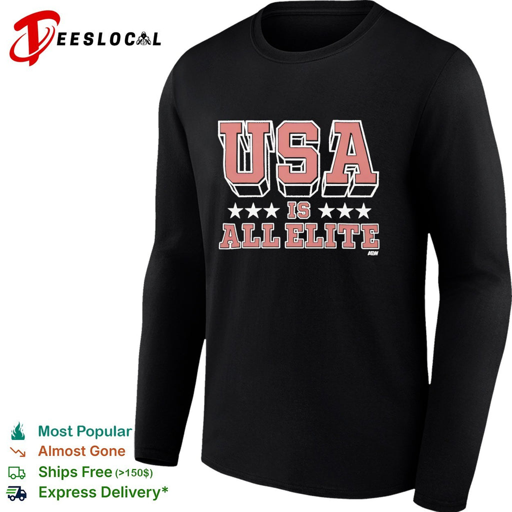 USA is all elite AEW wrestling promotional logo shirt