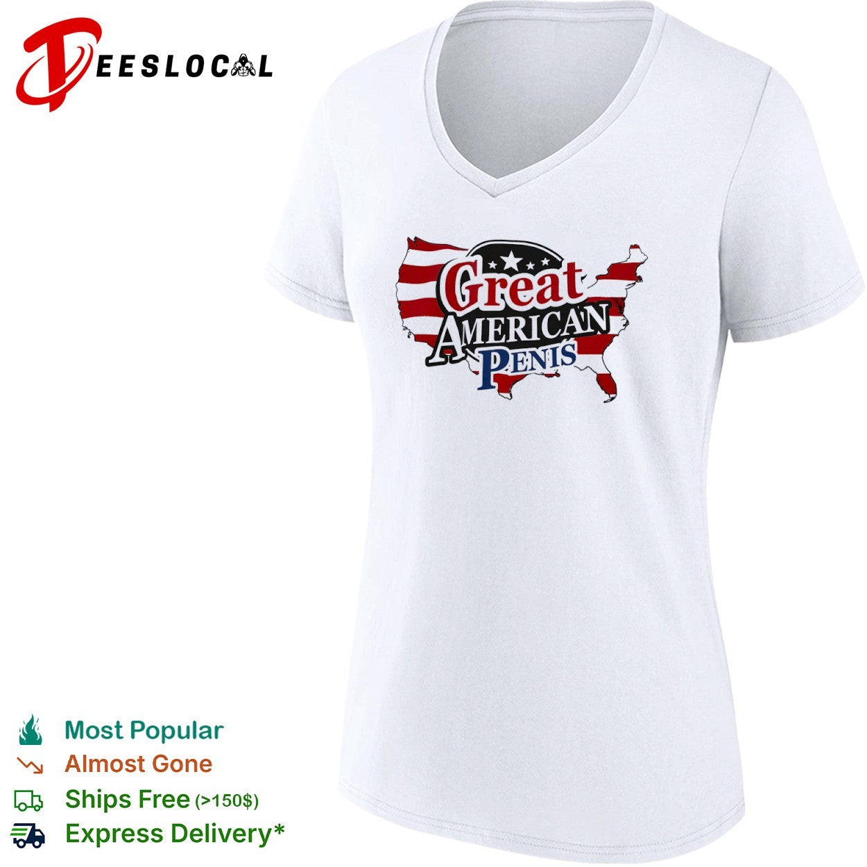USA map great American penis flag shirt