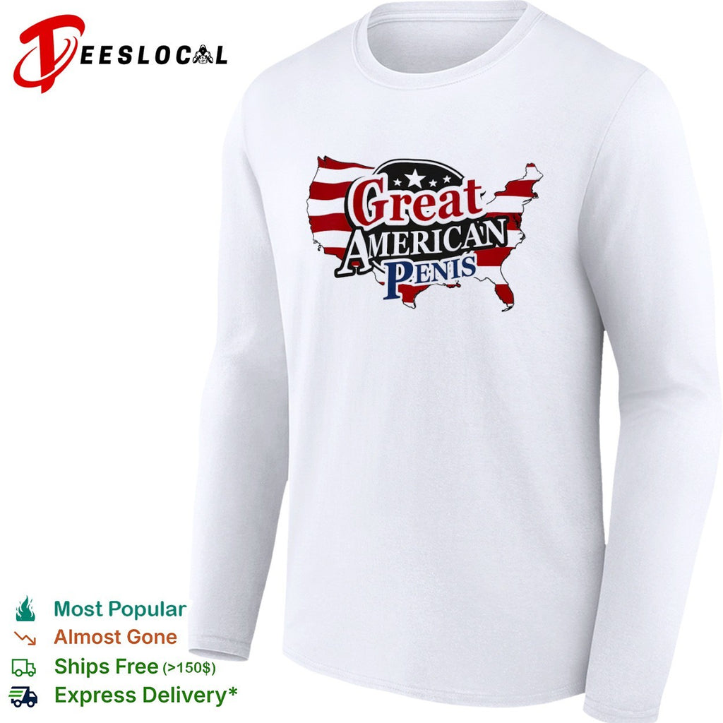 USA map great American penis flag shirt