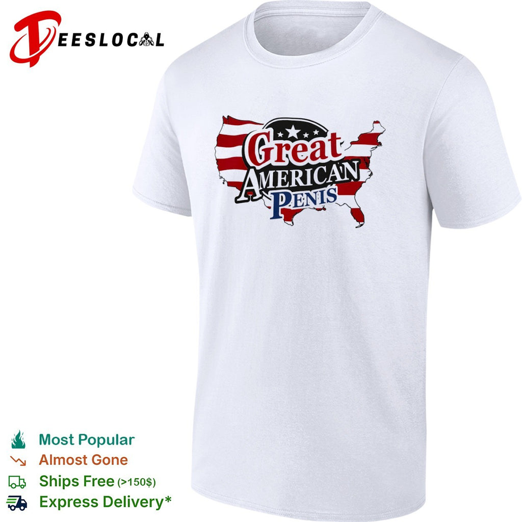 USA map great American penis flag shirt