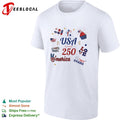 USA turned 250 merica Bed Wine Blue Love Oh my Stars Patriotic Fourth of July shirt