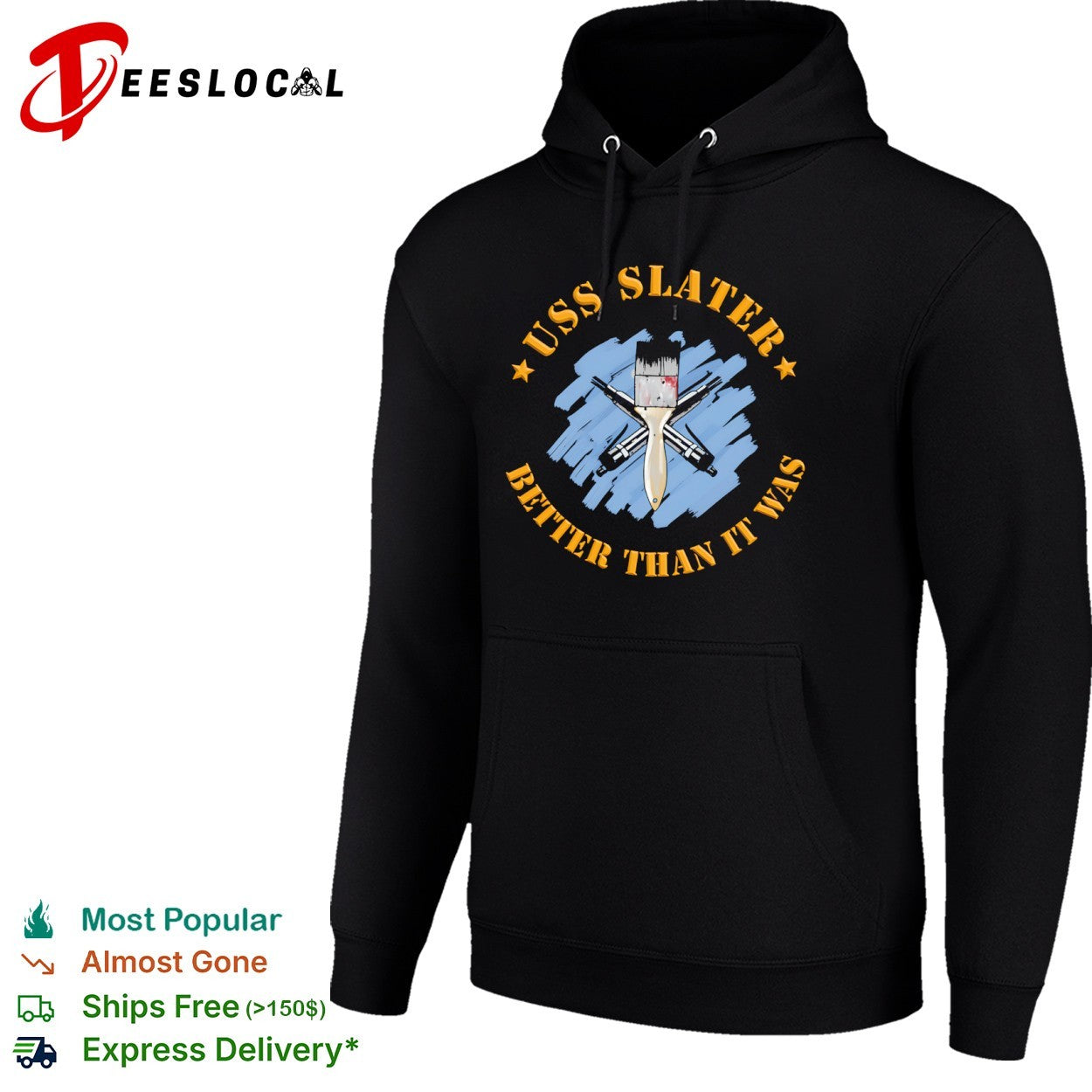 USS Slater better than it was crossed needle guns and paint brush shirt