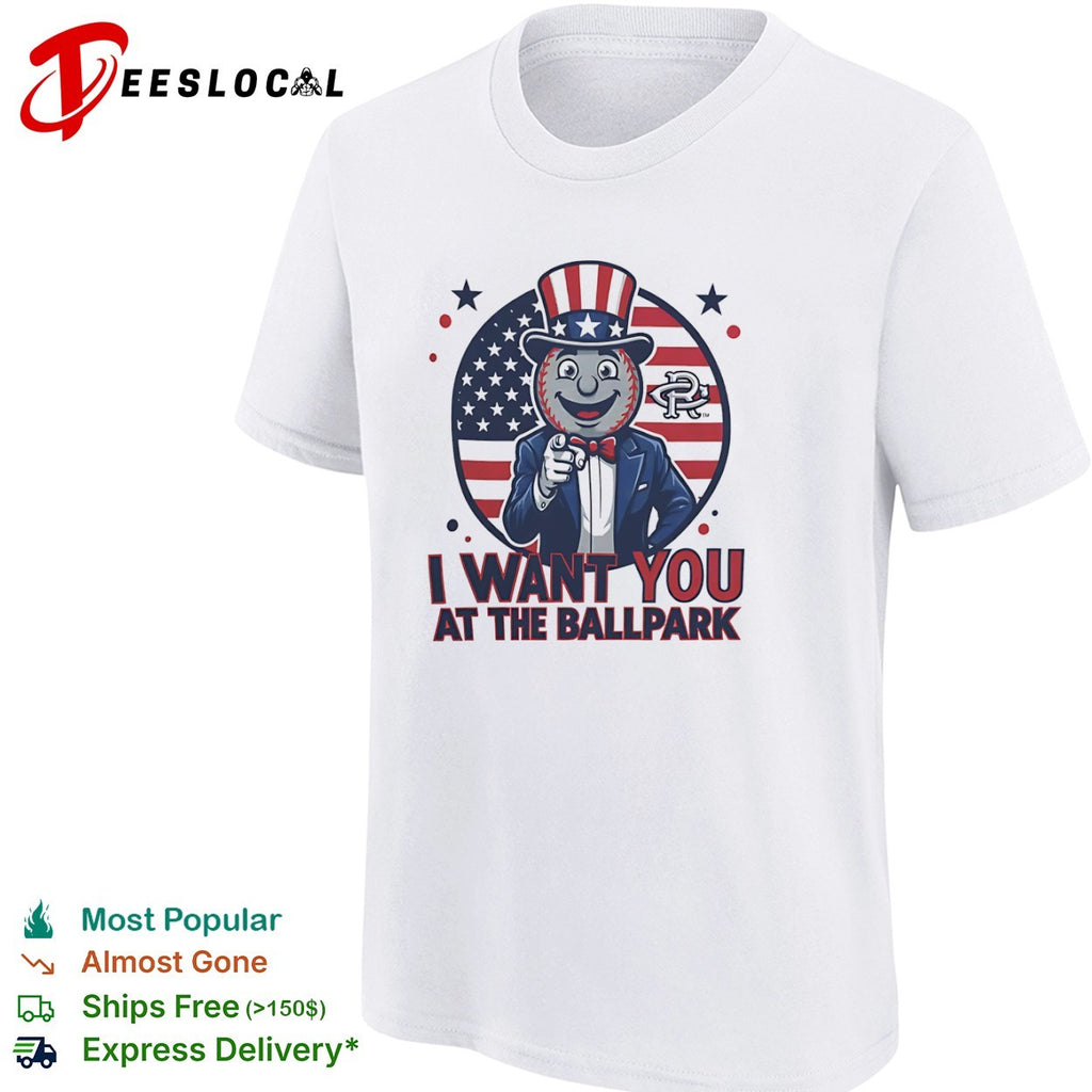 Uncle Sam Baseball I Want You at the Ballpark Round Rock Express Minor League shirt