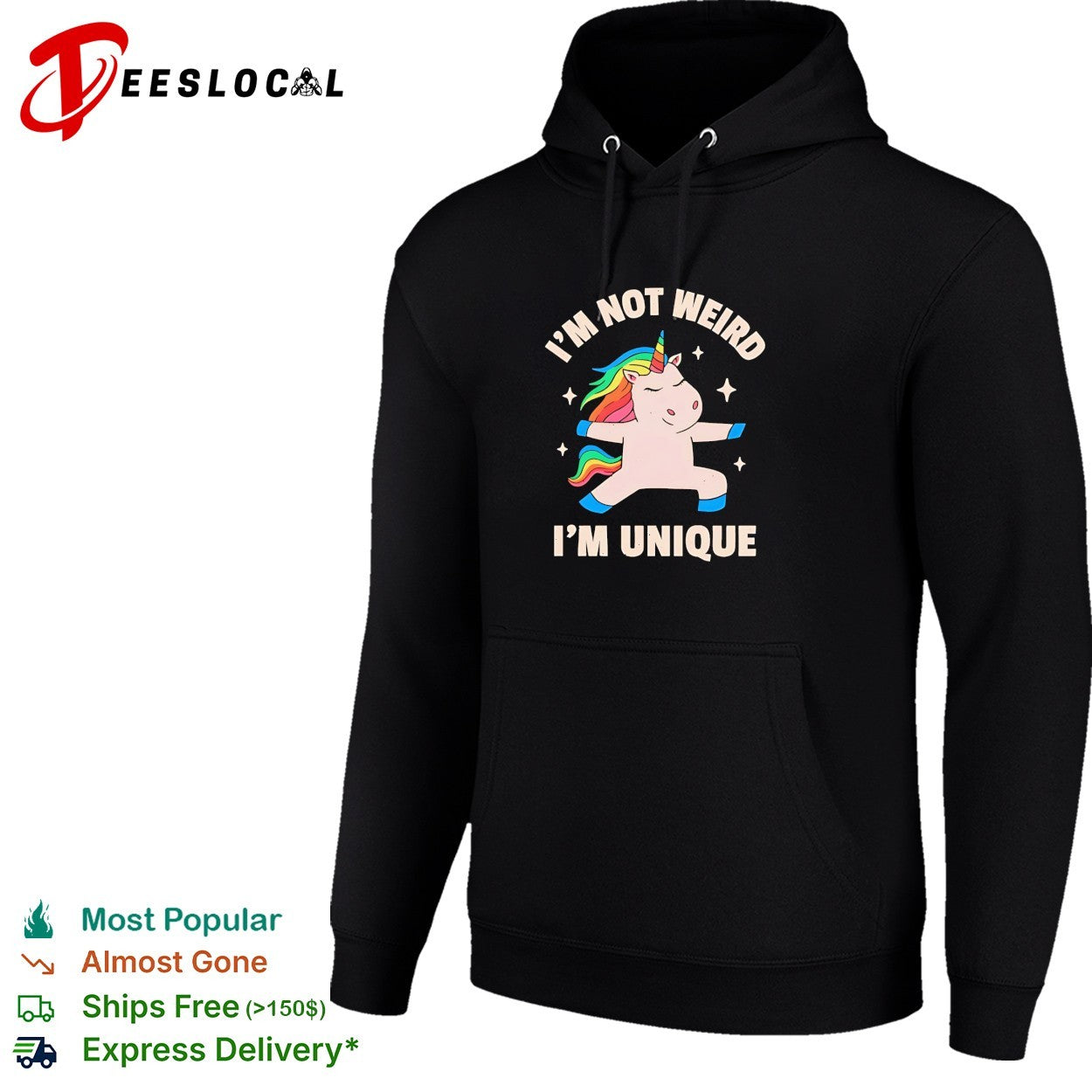 Unicorn dabbing I’m not weird I’m unique shirt