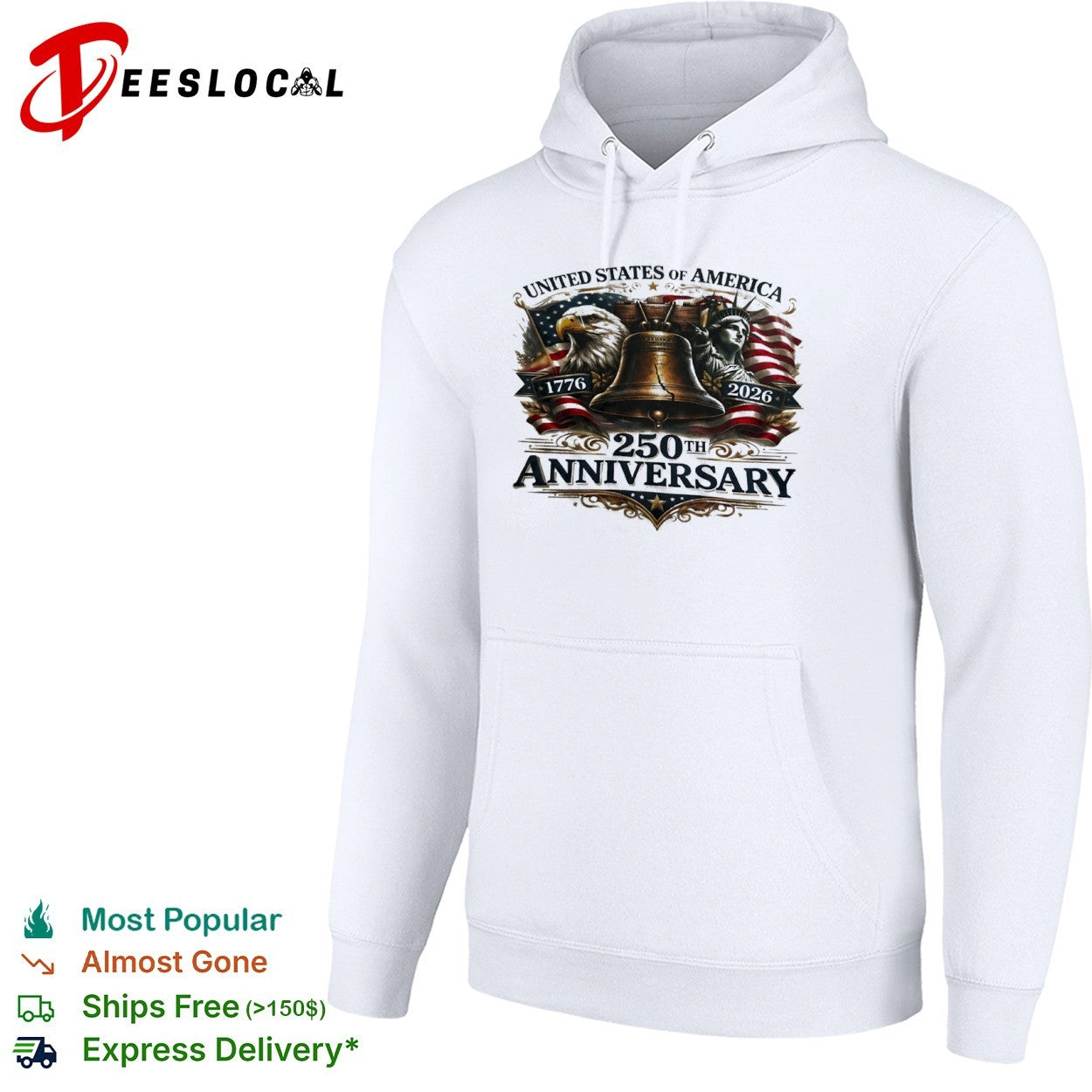 United States of America 1776 2026 250th Anniversary Eagle Liberty Bell Statue shirt