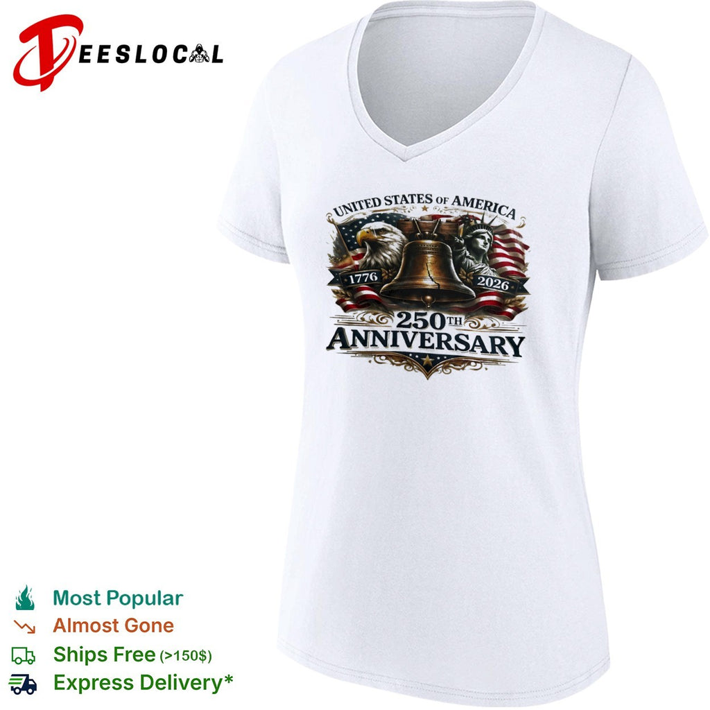 United States of America 1776 2026 250th Anniversary Eagle Liberty Bell Statue shirt