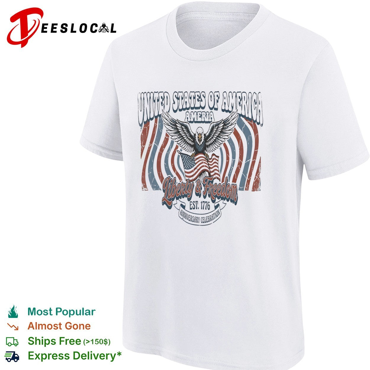 United States of America Ameria Liberty and Freedom Est 1776 Anniversary Celebration shirt