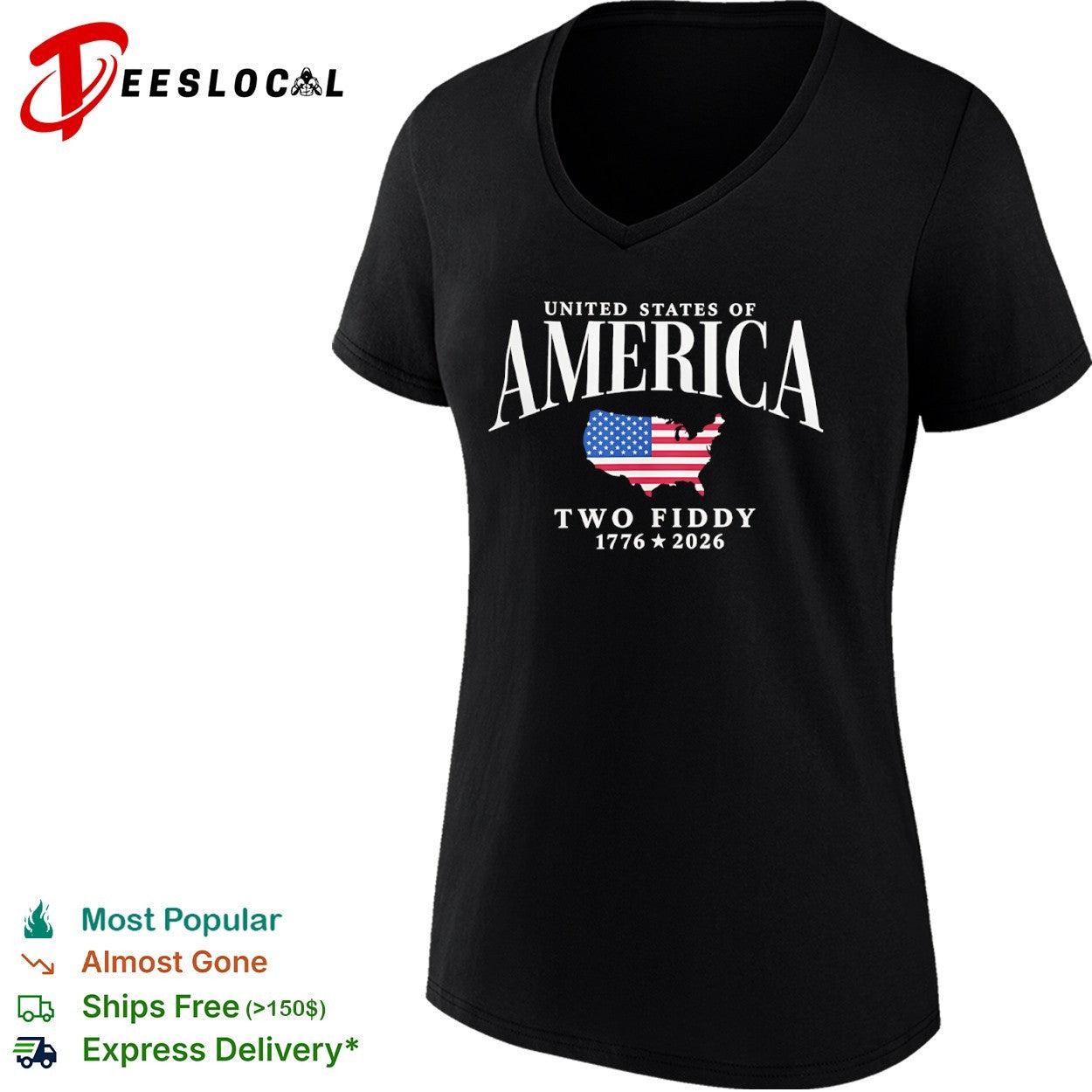 United States of America Two Fiddy 1776 2026 shirt