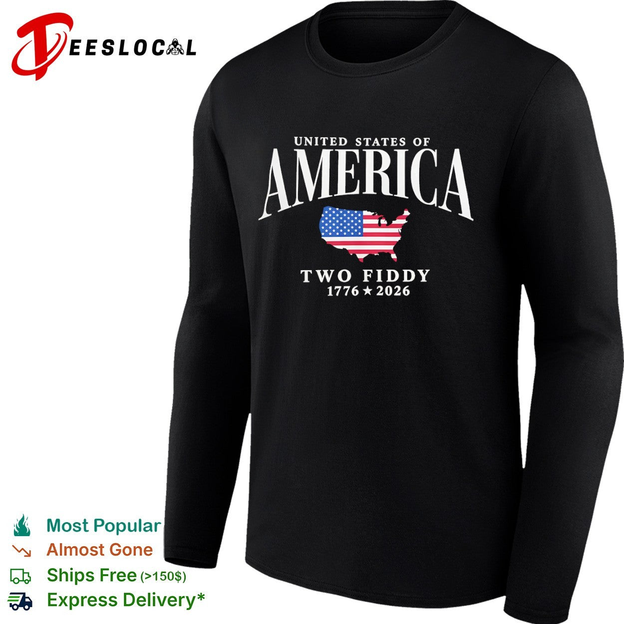 United States of America Two Fiddy 1776 2026 shirt