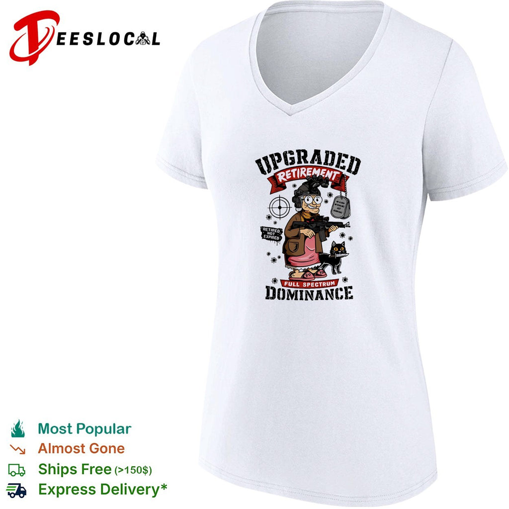 Upgraded retirement full spectrum dominance grandma assault rifle cat night vision shirt