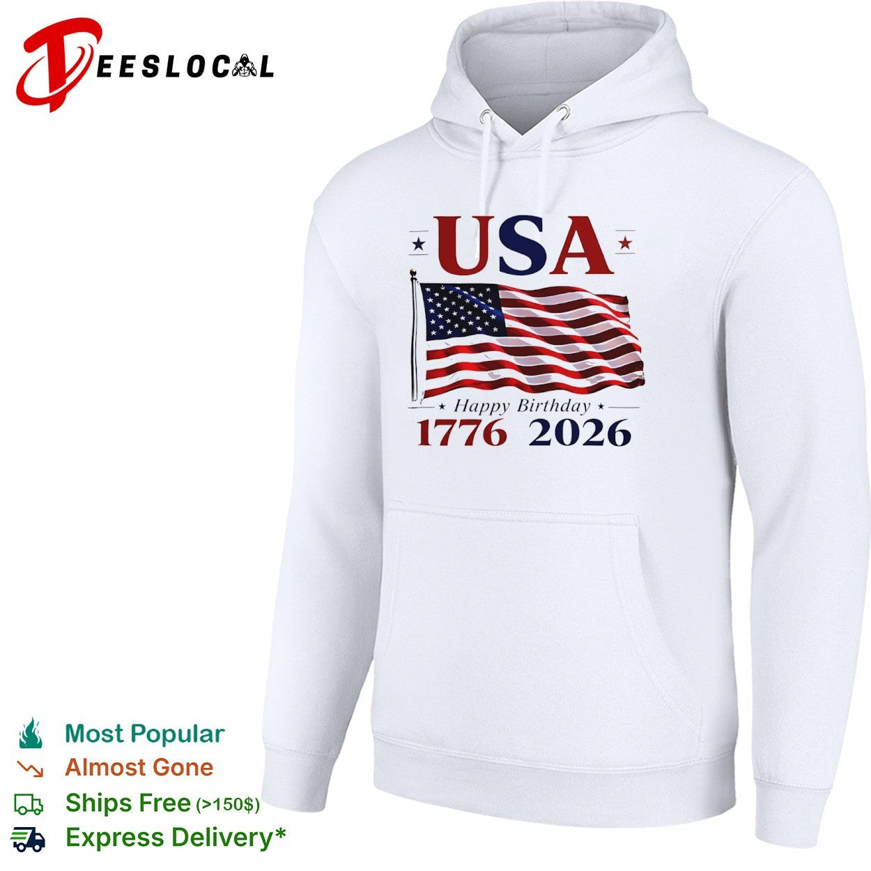 Usa Happy Birthday 1776 2026 American Flag Independence Day shirt