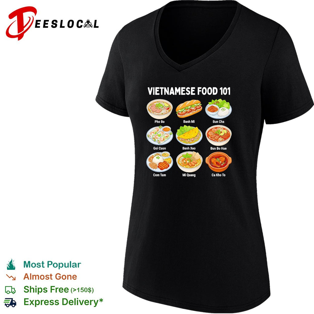 Vietnamese food 101 pho bo banh mi bun cha goi cuon banh xeo shirt