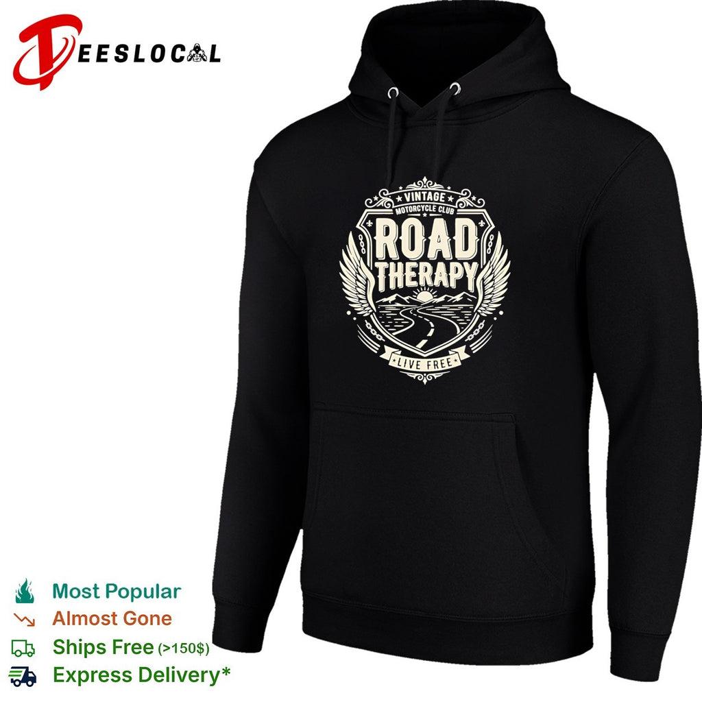 Vintage motorcycle club road therapy live free vintage shirt
