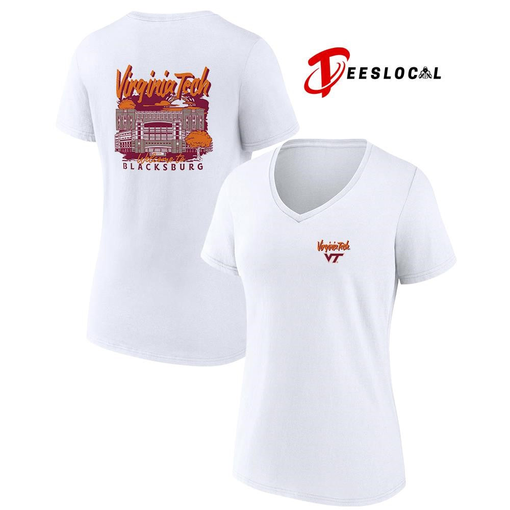 Virginia Tech Hokies welcome to Blackburg hand drawn campus graphic shirt