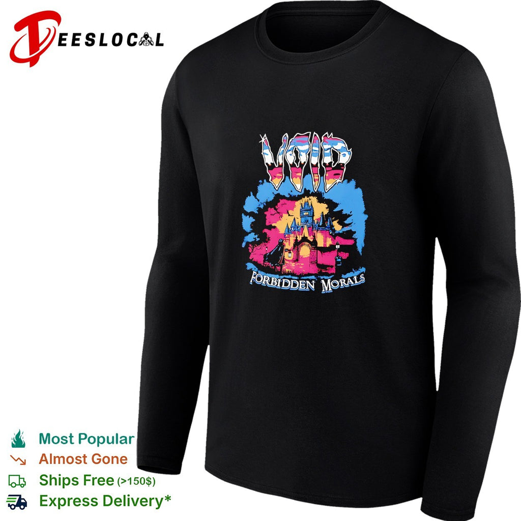 Void Forbidden Morals haunted castle dark figure colorful shirt