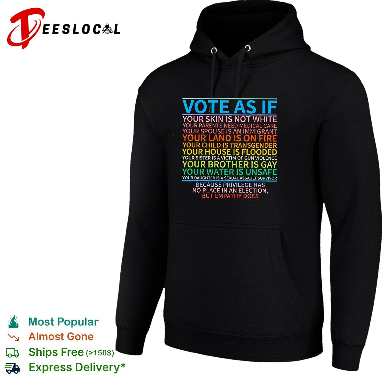 Vote as if privilege has no place in an election but empathy does shirt