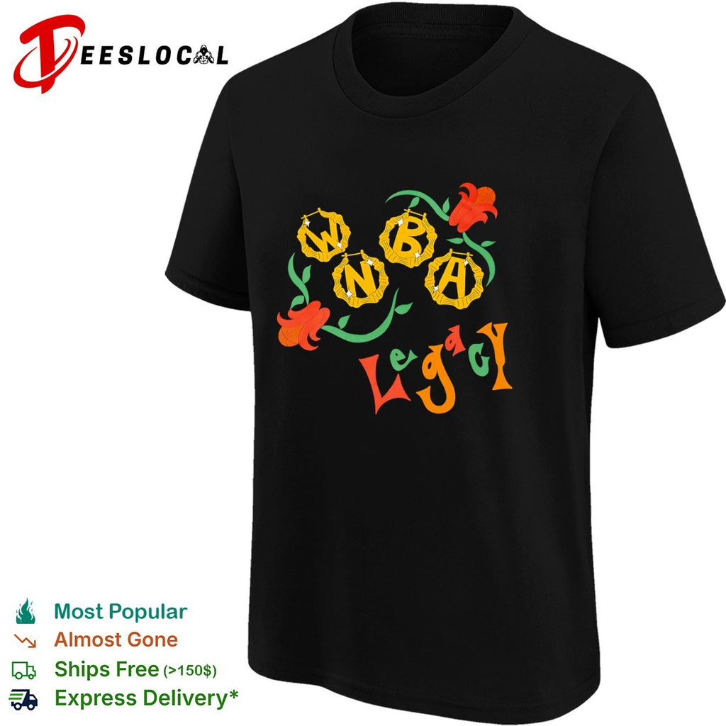 WNBA Legacy Bamboo Hoop Earrings Basketball Flower Shirt