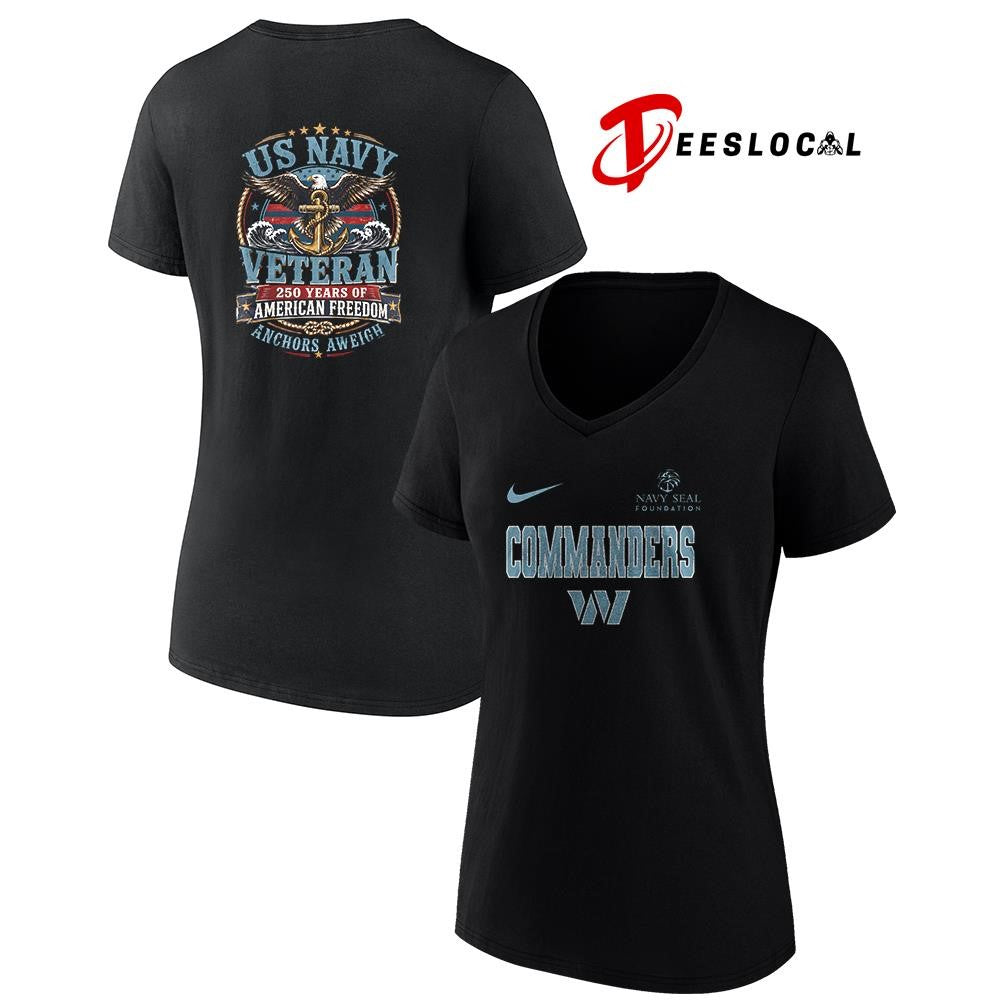 Washington Commanders US Navy seal foundation 250 years of American freedom anchors aweigh shirt
