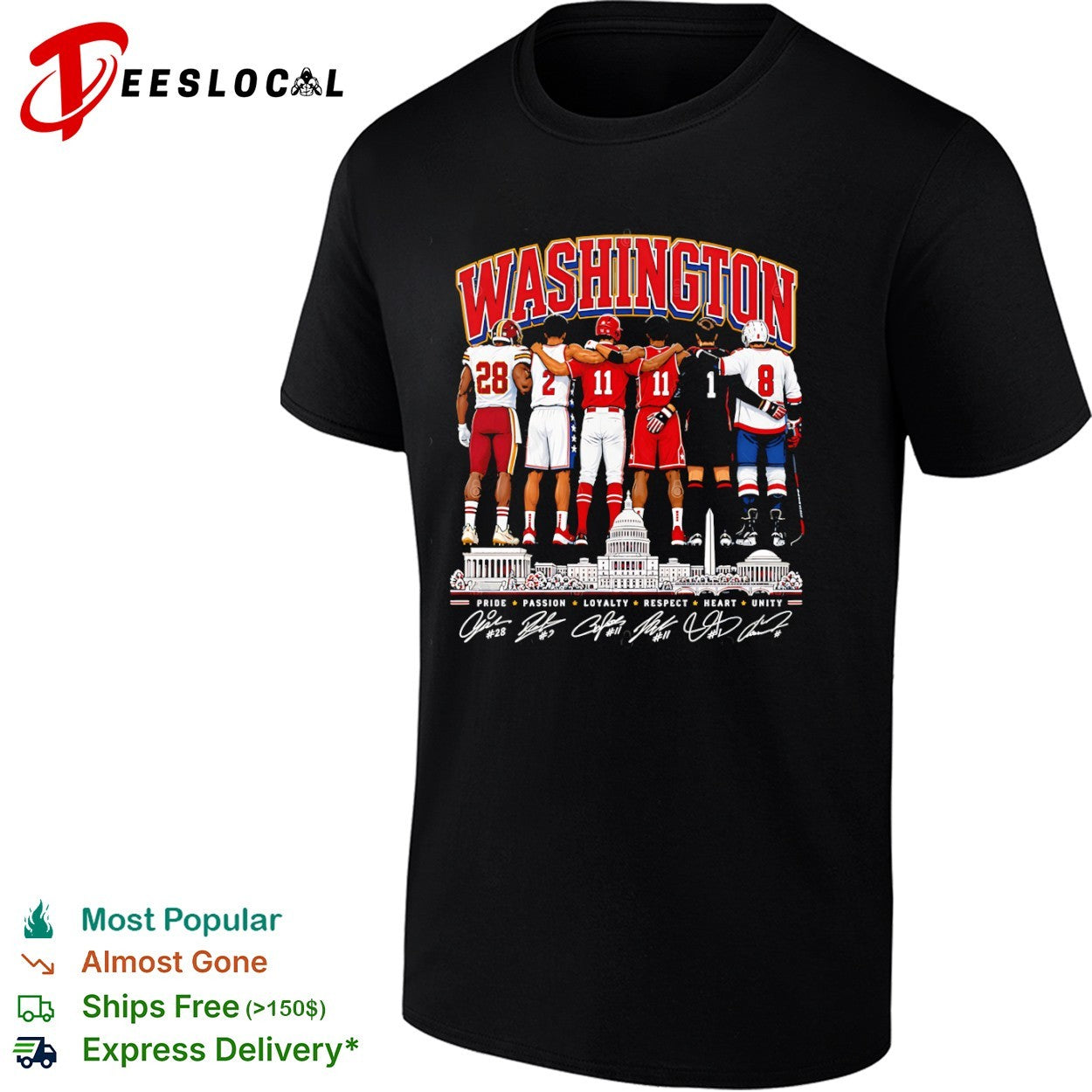 Washington Commanders Wizards Nationals Capitals DC Pride Passion Loyalty shirt
