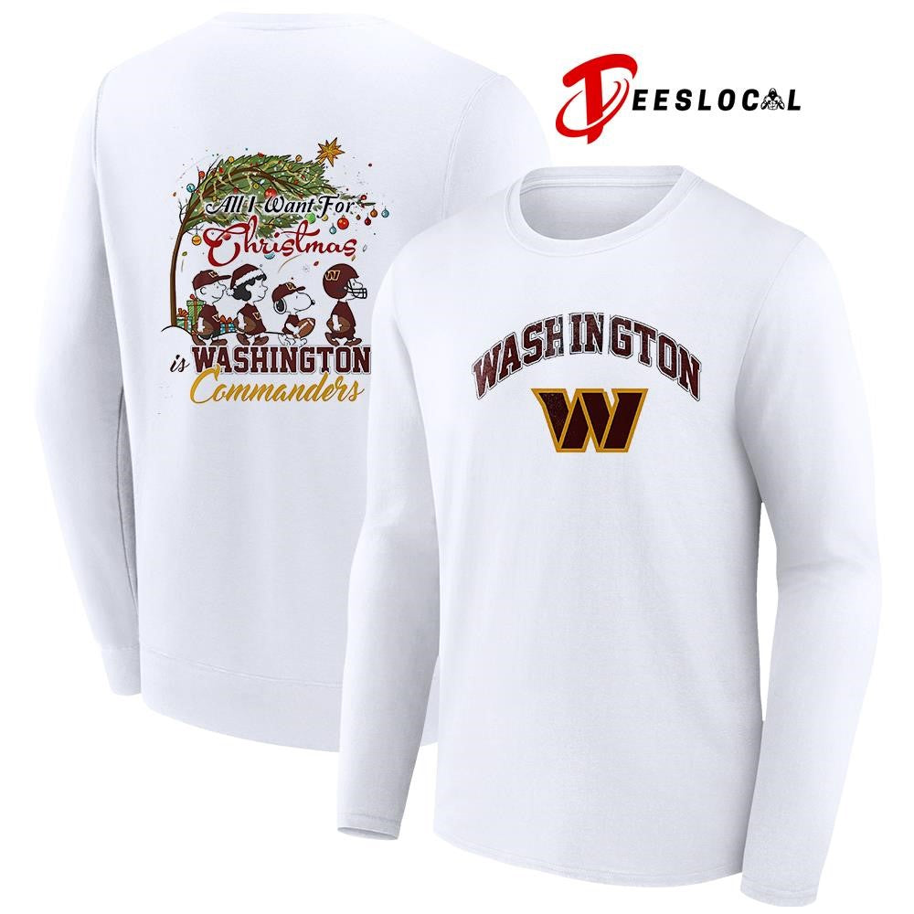 Washington Commanders x Peanuts All I want for Christmas cartoon shirt