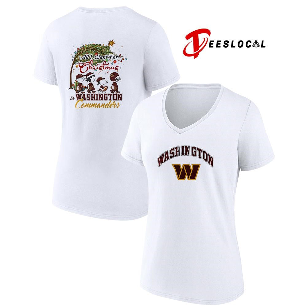 Washington Commanders x Peanuts All I want for Christmas cartoon shirt