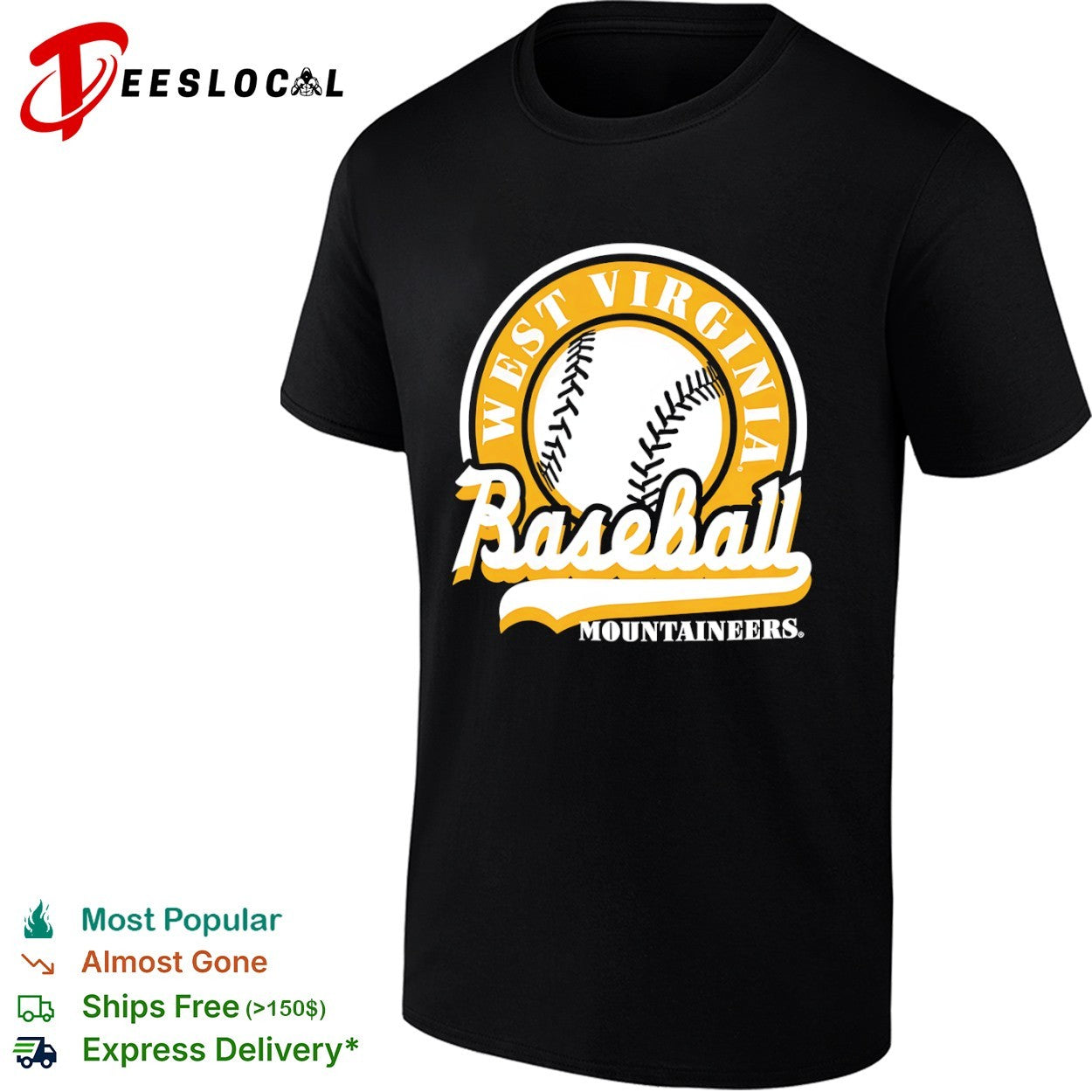 West Virginia Mountaineers Baseball logo shirt