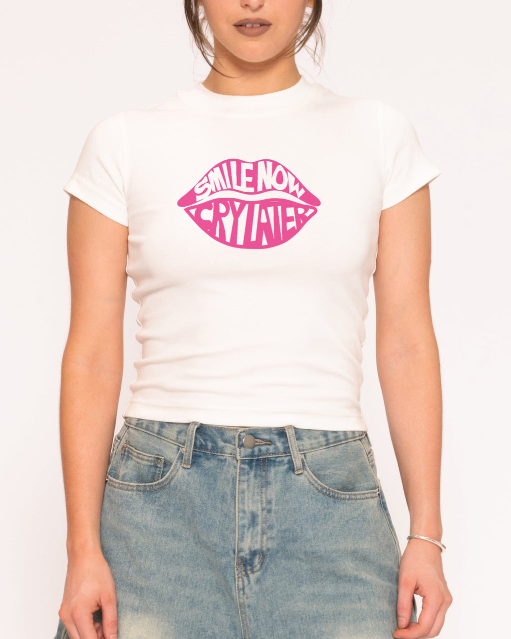 Smile Now, Cry Later Longline Baby Tee