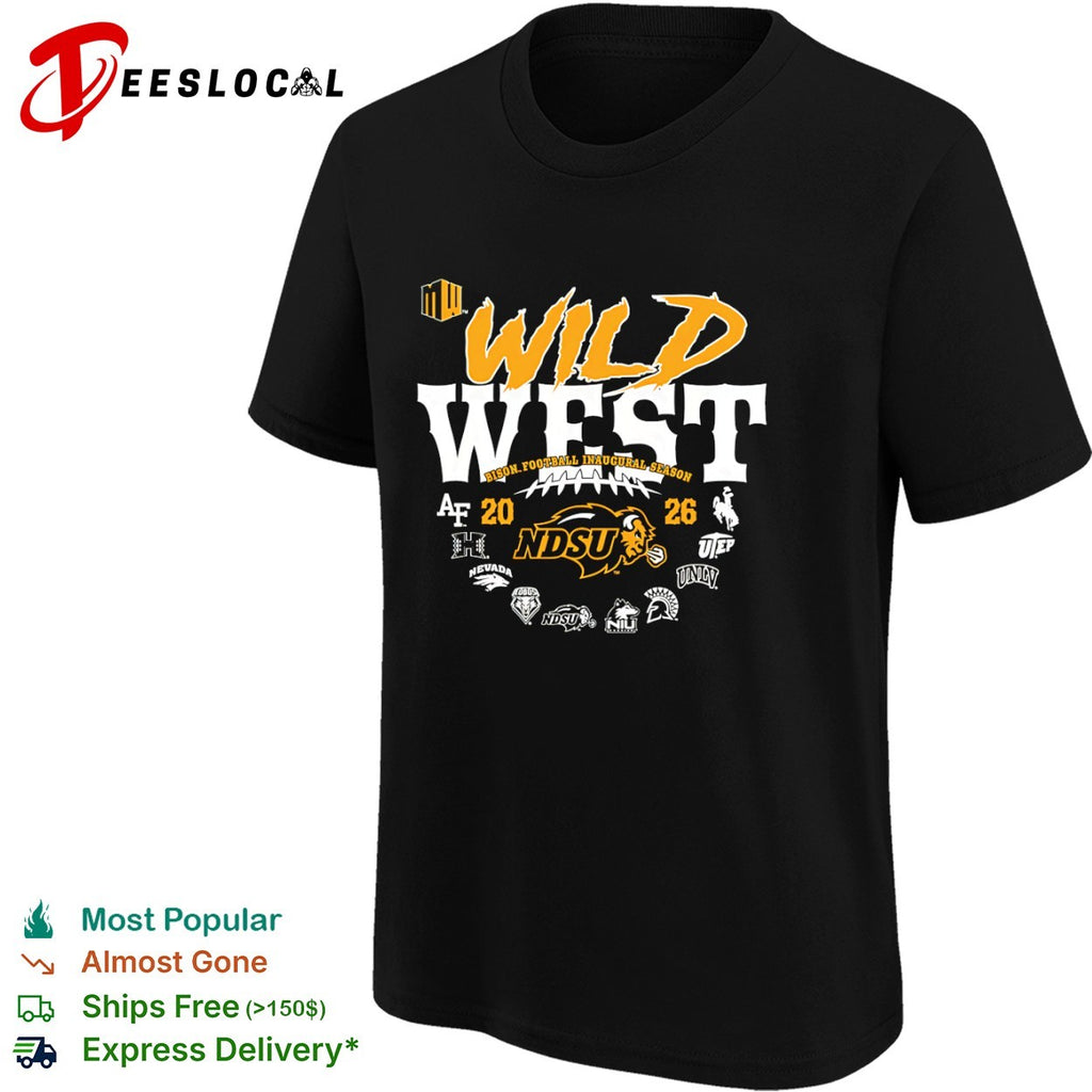 Wild West Bison Football Inaugural Season MW AF 20 26 NDSU Nevada Lobos NIU shirt