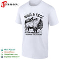 Wild and Free Roaming the Plains American Bison Mountain Nature Wildlife shirt