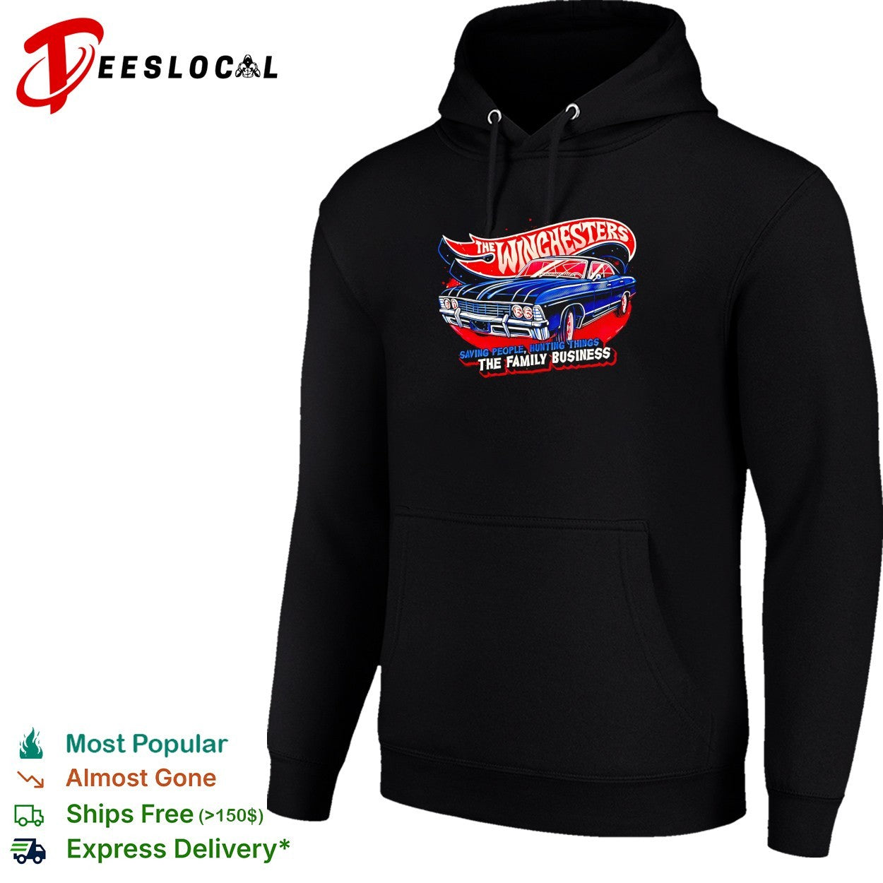 Winchesters Impala saving people hunting things the family business Supernatural Hot Wheels shirt