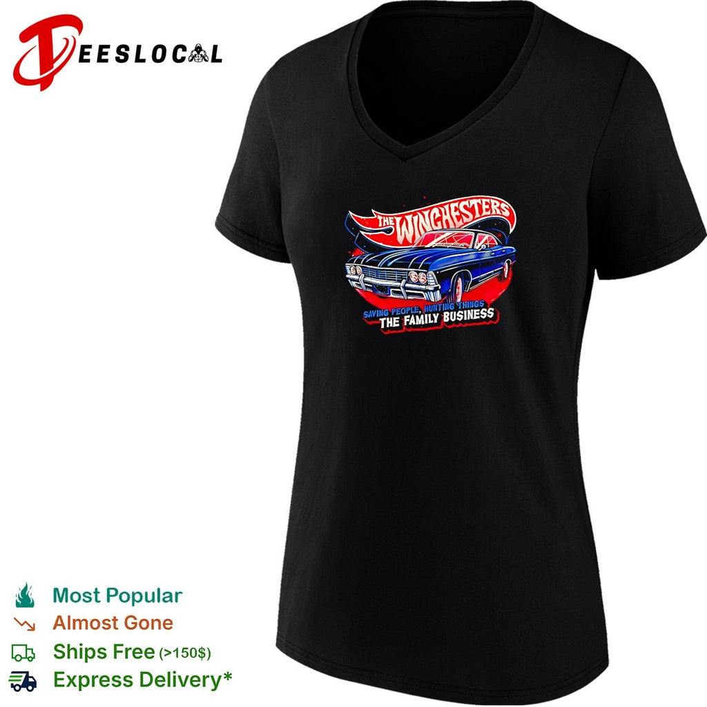 Winchesters Impala saving people hunting things the family business Supernatural Hot Wheels shirt