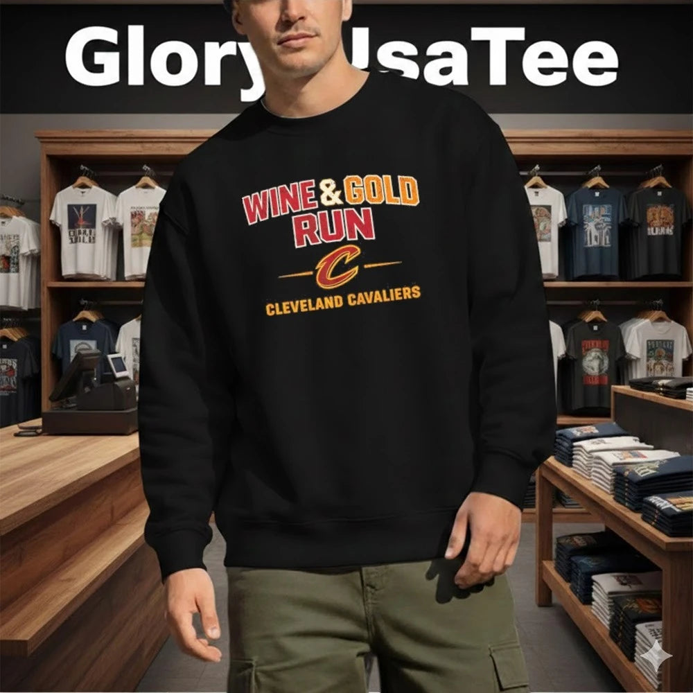 Wine and Gold Run Cleveland Cavaliers Vintage Playoff Shirt