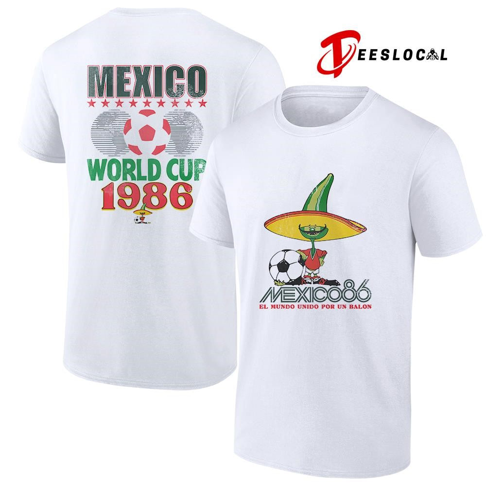 World Cup Mexico 86 el mundo unido por un balon mascot graphic shirt