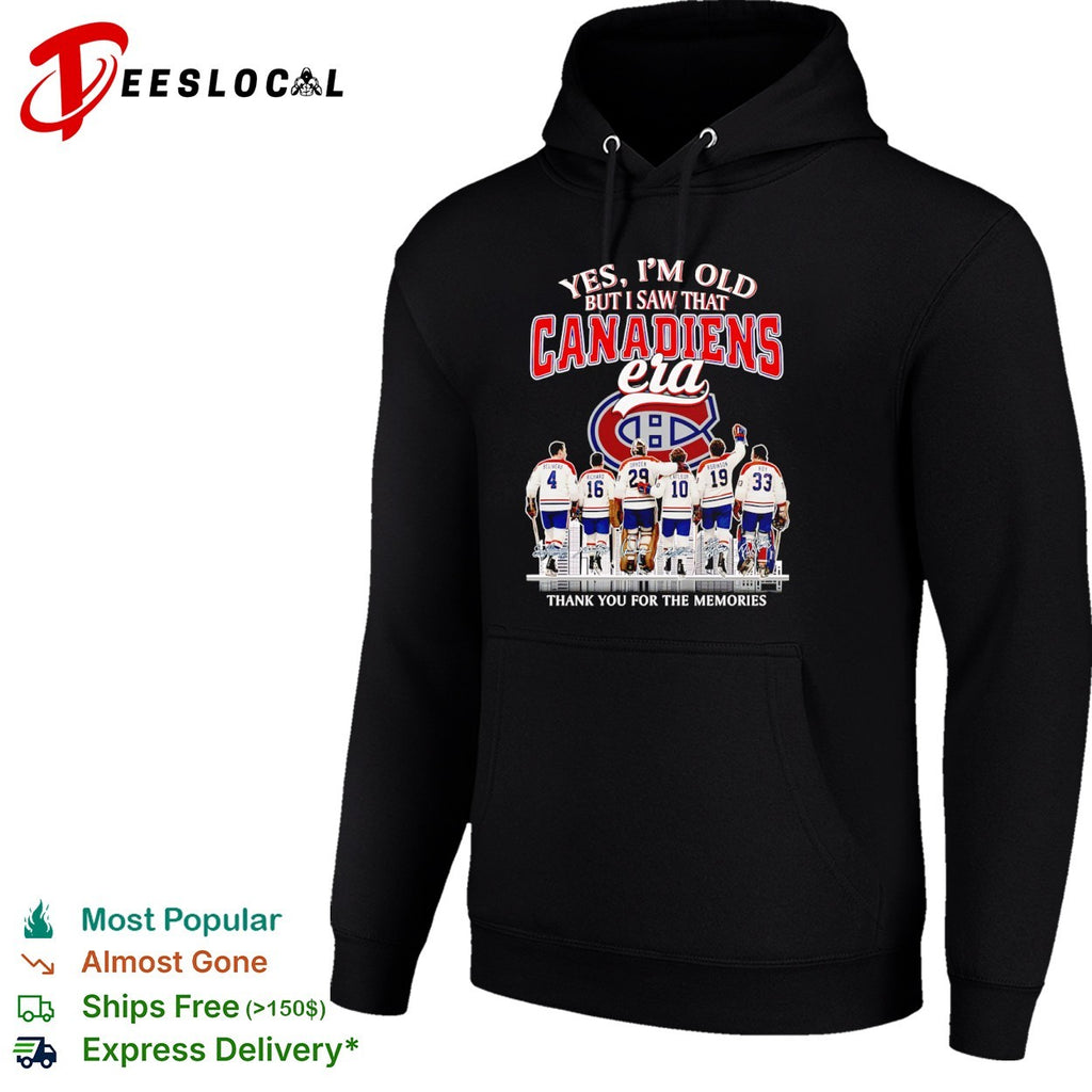Yes I am old but I saw that Canadiens era Jean Beliveau Henri Richard Ken Dryden shirt