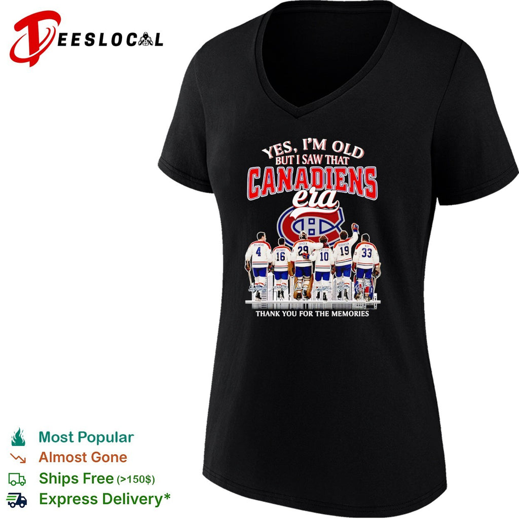 Yes I am old but I saw that Canadiens era Jean Beliveau Henri Richard Ken Dryden shirt