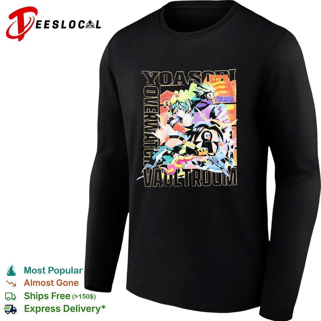 Yoasobi Overwatch Vaultroom Kiriko Genji and Pachimari Character Anime shirt