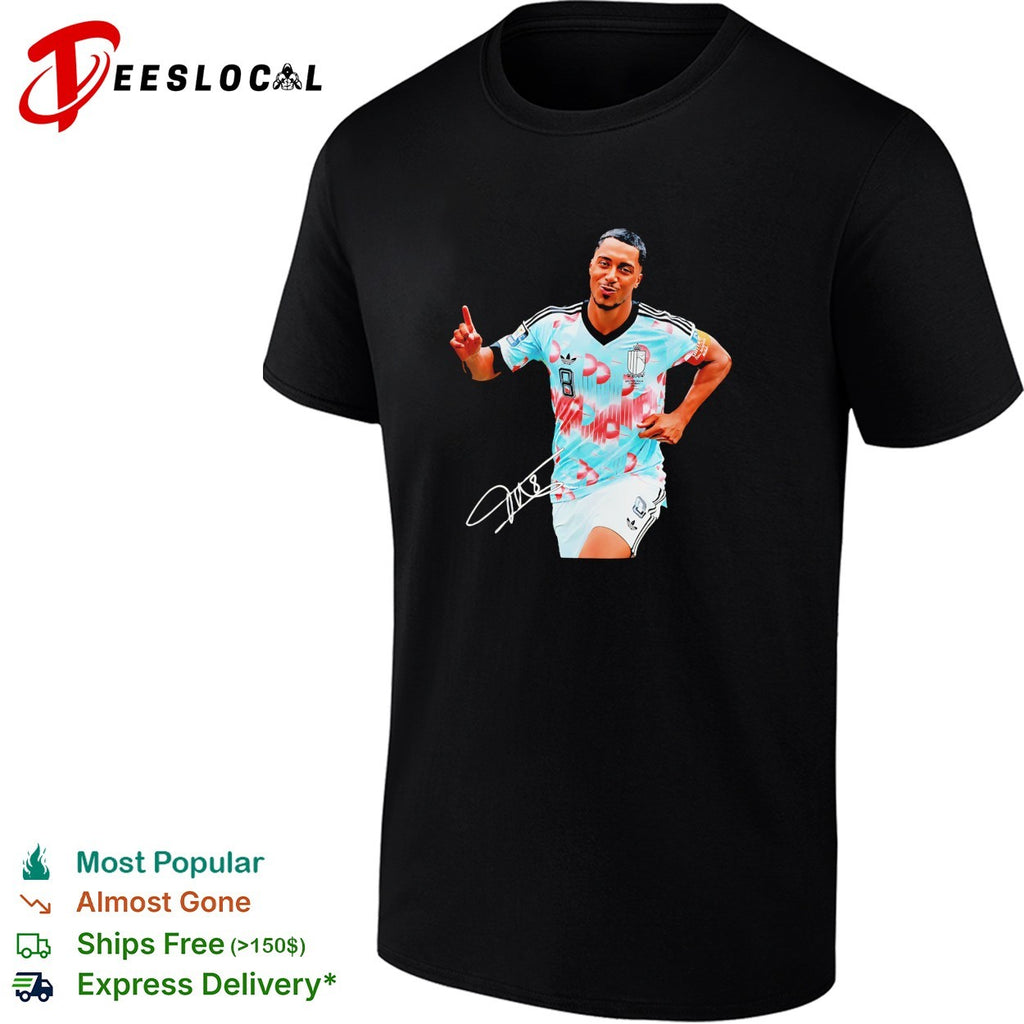 Youri Tielemans Belgium national football running signature shirt