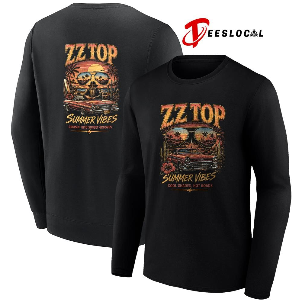 ZZ Top summer vibes cool shades hot roads graphic shirt