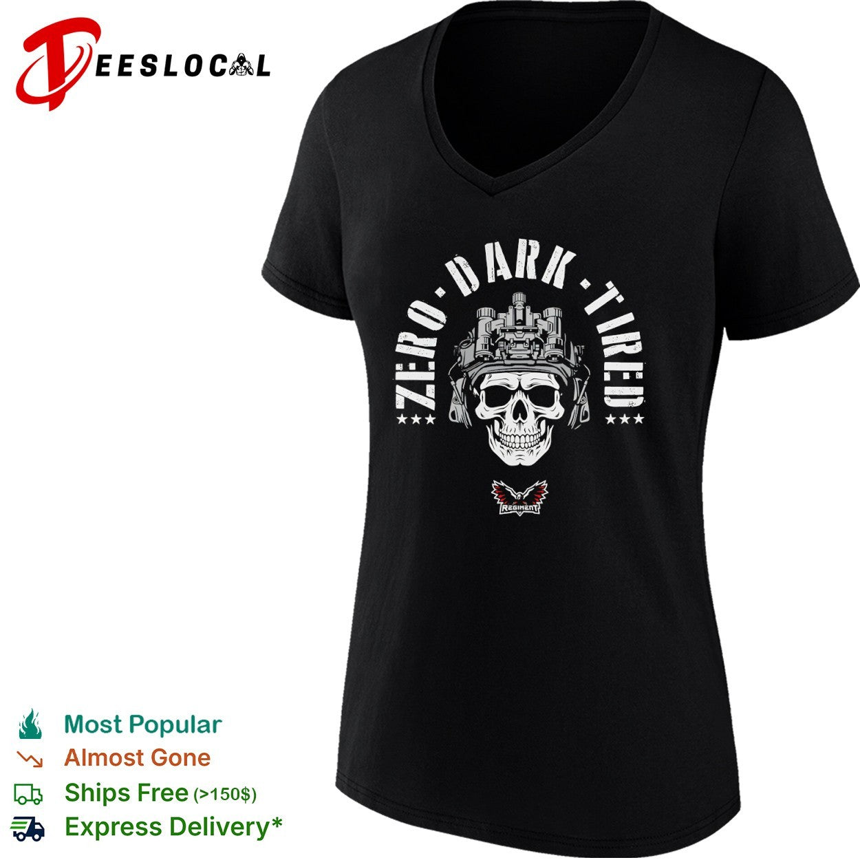 Zero Dark Tired skull shirt