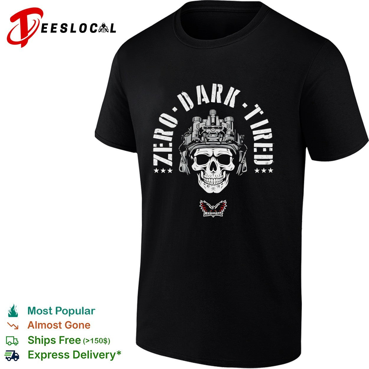 Zero Dark Tired skull shirt