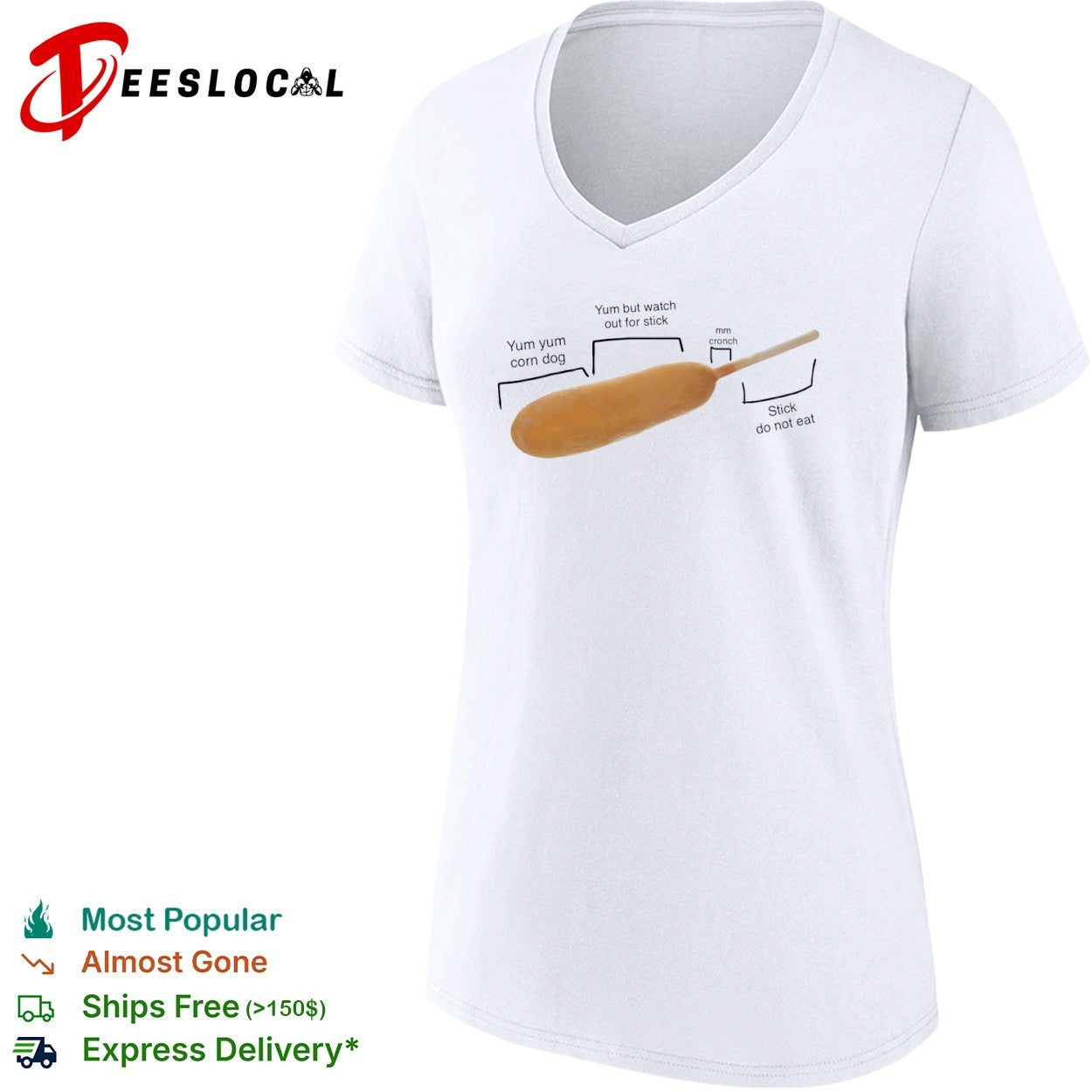 corn dog watch out for stick diagram yum yum mm cronch do not eat shirt