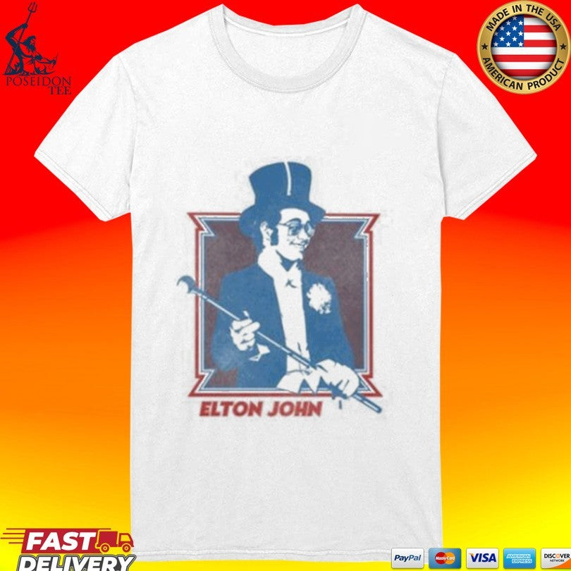 Elton John Top Hat Ringer T-shirt
